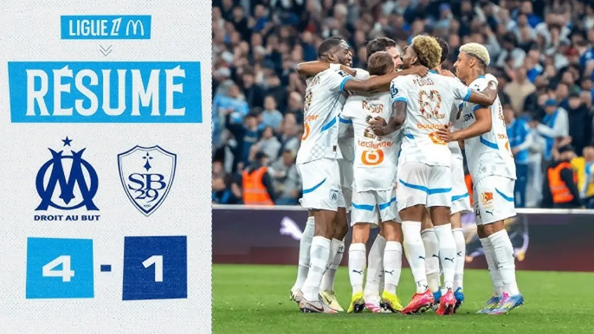 Marseille - Brest : résumé vidéo du match. Victoire de l'OM (4 - 1)