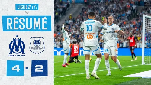 Marseille - Rennes résumé vidéo du match de Ligue 1. Victoire de l'OM (4 - 2)
