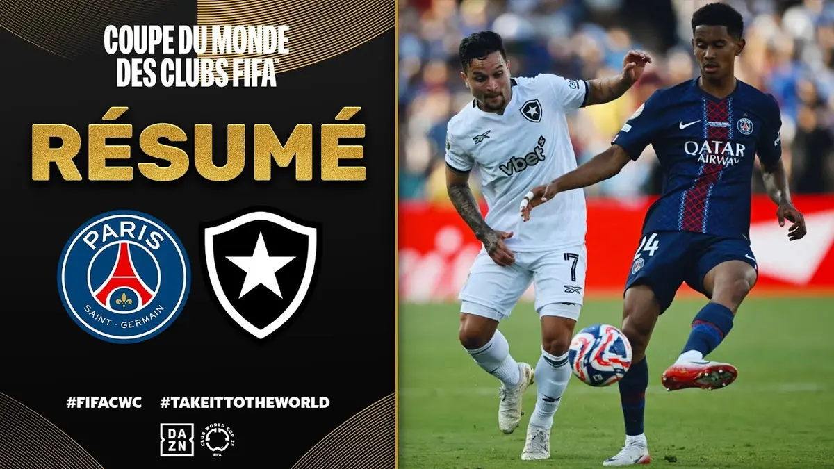 PSG - Botafogo résumé vidéo du match. Victoire de Botafogo (0 - 1).