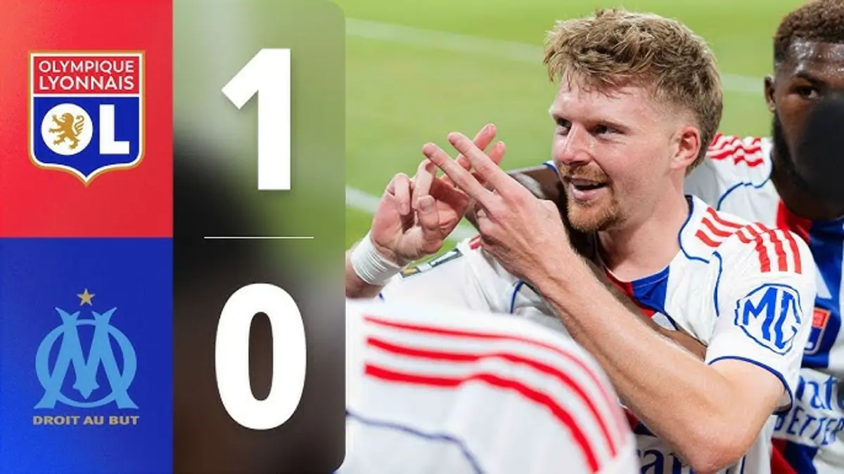 Lyon - Marseille résumé vidéo du match. Victoire de l'OL (1 -0).