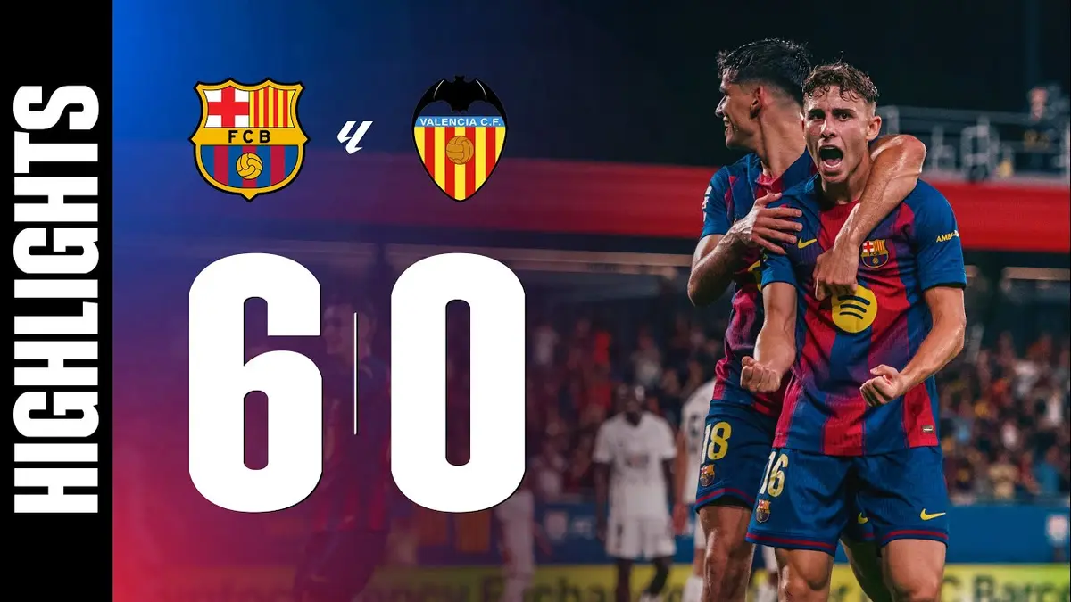 Barcelone - Valence résumé vidéo du match. Victoire du Barca (6 - 0)