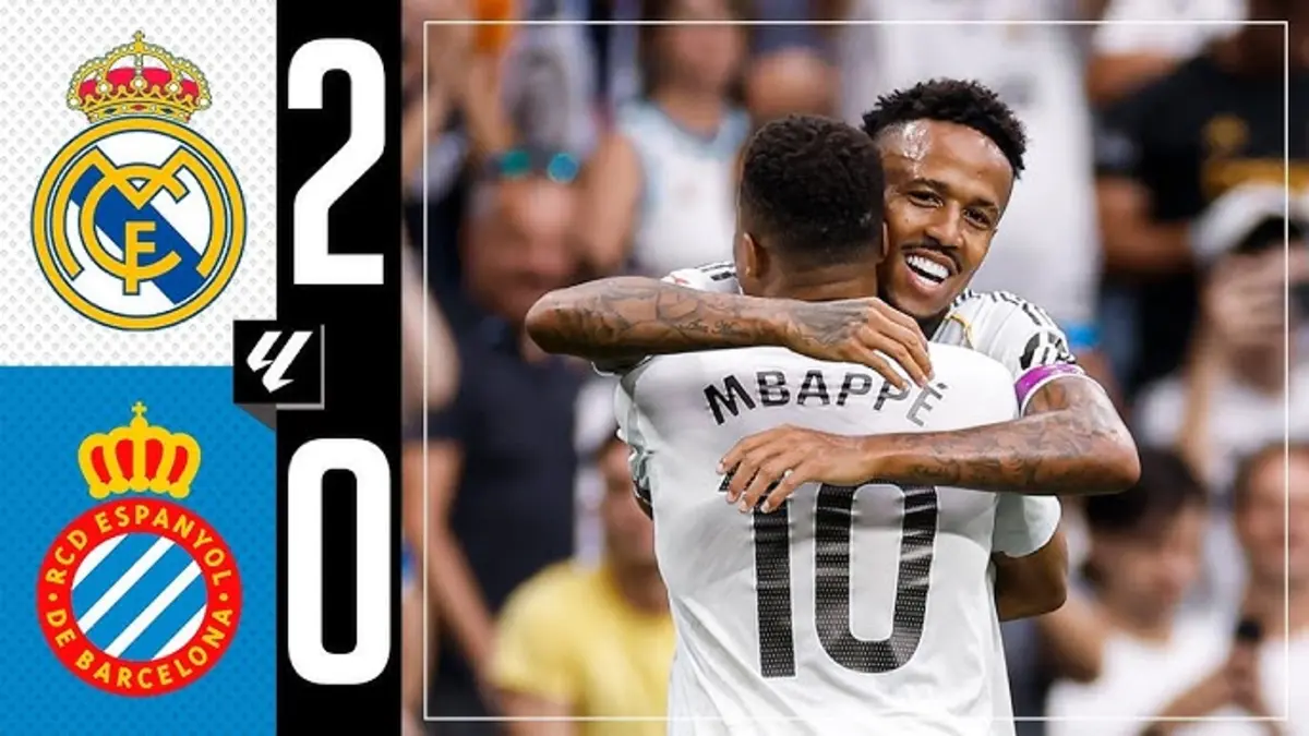 Real Madrid - Espanyol résumé vidéo du match. Victoire du Real (2 - 0).