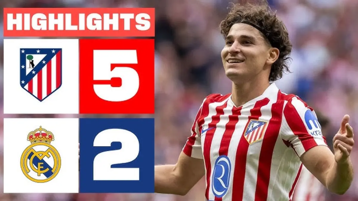Atletico Madrid - Real Madrid résumé vidéo du match. Victoire de l'Atletico (5 - 2)