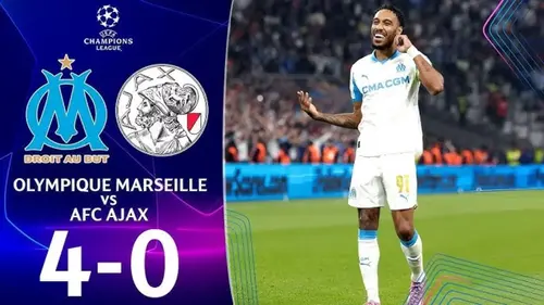 Marseille - Ajax résumé vidéo du match. Victoire de l'OM au Vélodrome (4 - 0).