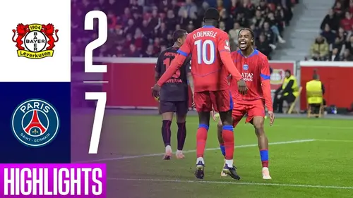 Leverkusen - PSG résumé vidéo du match. Victoire du PSG (2 - 7)