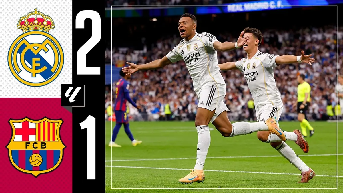 Real Madrid - FC Barcelone résumé vidéo du match. Victoire du Real (2 - 1)