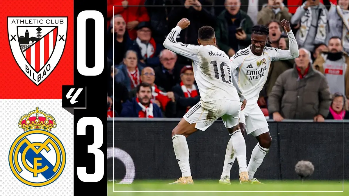 Athletic Bilbao - Real Madrid résumé vidéo du match. Victoire du Real (0 - 3)