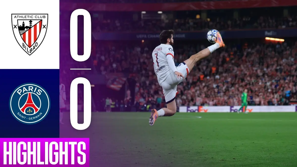 Athletic Bilbao - PSG résumé vidéo du match. Match nul à San Mames (0 - 0)
