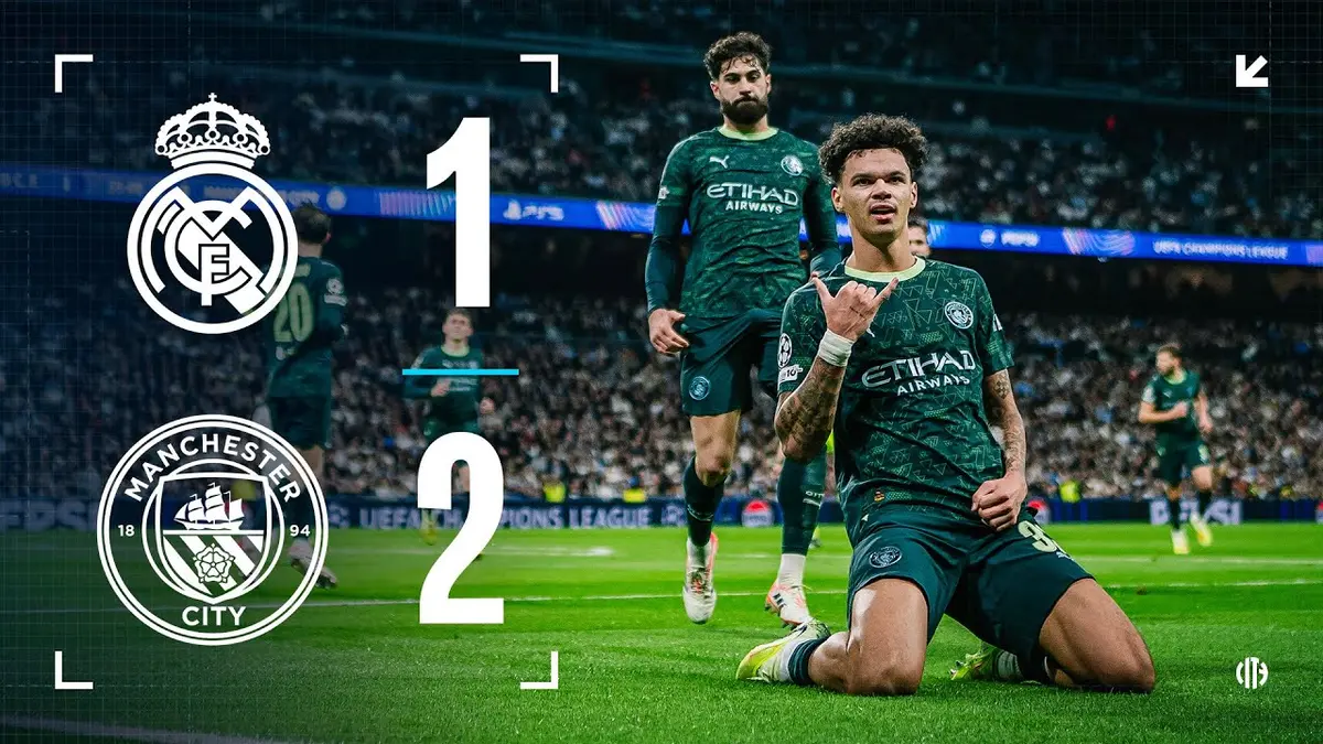 Real Madrid - Manchester City résumé vidéo du match. Victoire de City au Bernabéu (1 - 2).