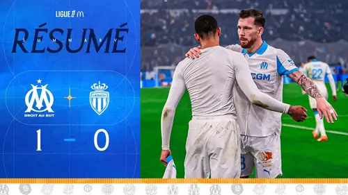 Marseille - Monaco résumé vidéo du match. Victoire de l'OM (1 - 0) au Vélodrome.