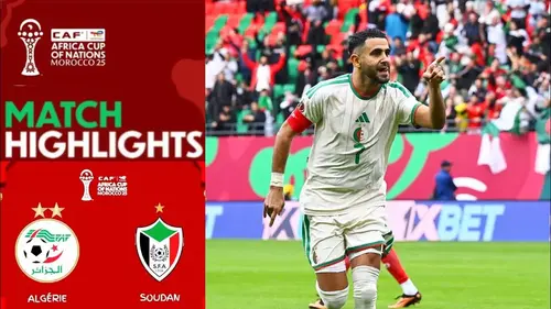 Algérie - Soudan résumé vidéo du match de la CAN 2025. Victoire des Fennecs (3 - 0)