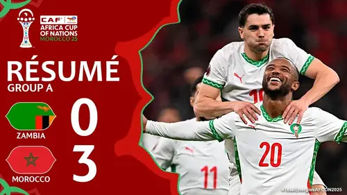 Zambie - Maroc résumé vidéo du match. Victoire du Maroc (0 - 3)