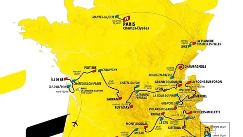 Tour de France 2020 parcours du 27 juin au 19 juillet 2020