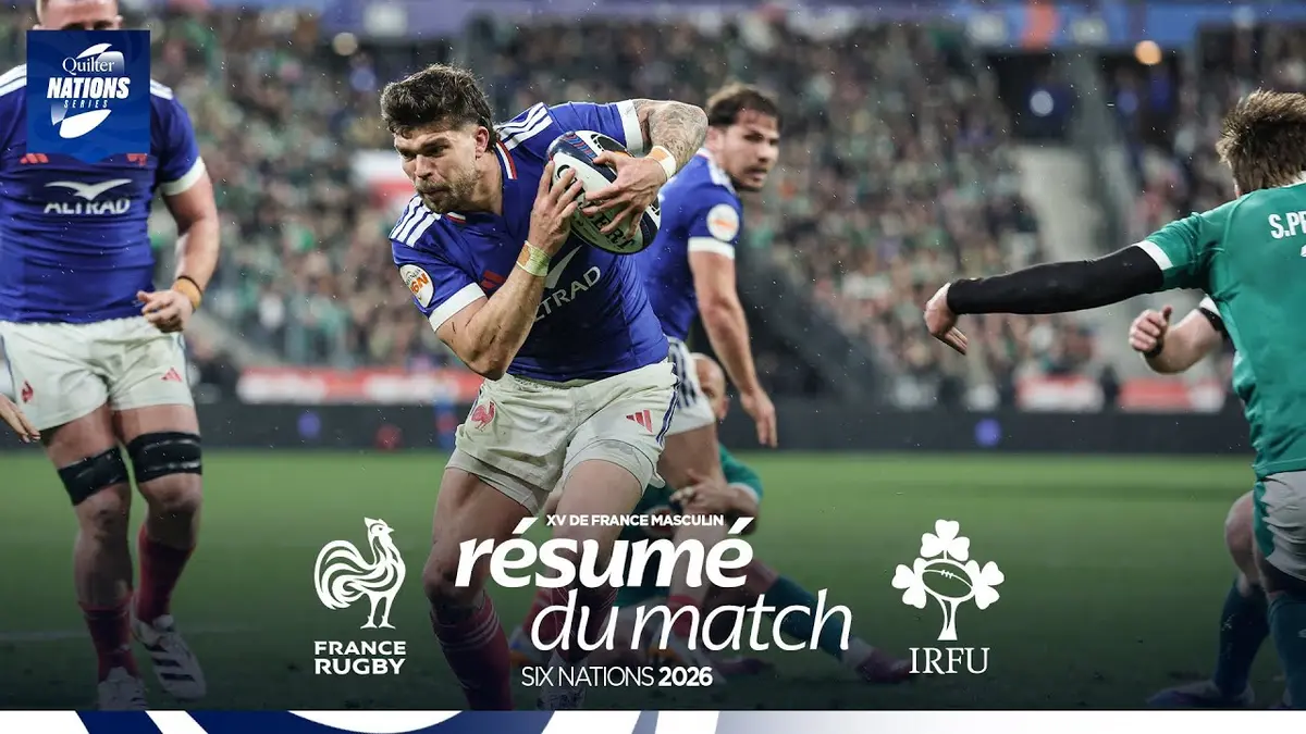 France - Irlande résumé vidéo du match (6 Nations). Victoire du XV de France (36 - 14)