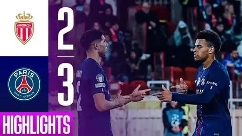 Monaco - PSG résumé vidéo du match de Champions League. Victoire du PSG (2 - 3).
