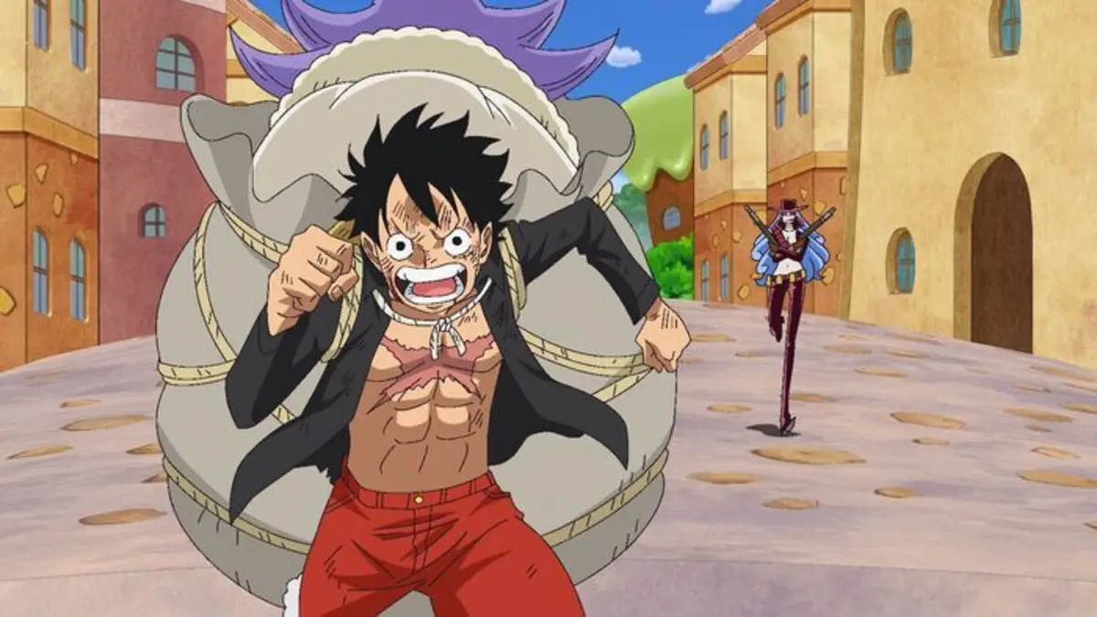 One Piece S19E859 Chiffon la traîtresse. Le plan pour transporter le gâteau !