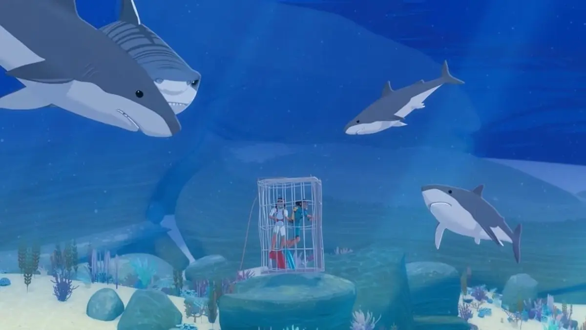 Oum le dauphin blanc S03E46 La cage aux requins