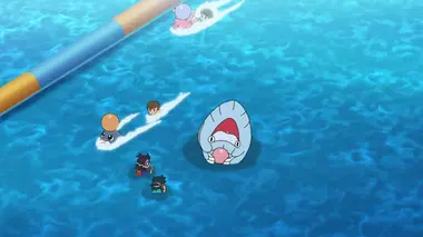Pokémon, les voyages S24E15 Sur terre, en mer et vers l'avenir...