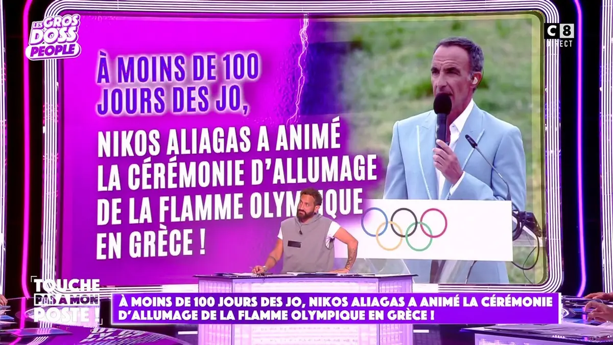 replay de A moins de 100 jours des JO, Nikos Aliagas a allumé la flamme olympique en Grèce !