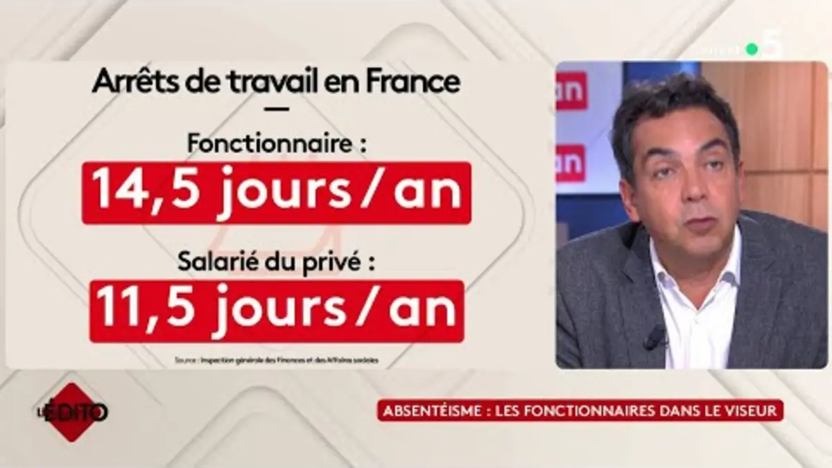 replay de Absentéisme : les fonctionnaires dans le viseur - L’édito de Patrick Cohen - C à vous - 28/10/2024
