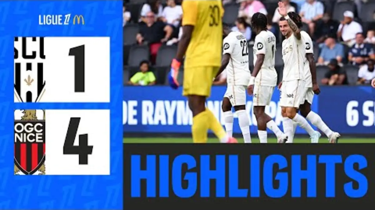 replay de ANGERS SCO - OGC NICE (1-4) - 3ème journée - Ligue 1 McDonald's 24/25