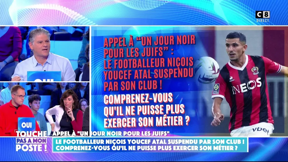 replay de Appel à « un jour noir pour les juifs » : le footballeur Niçois Youcef Atal suspendu par son club