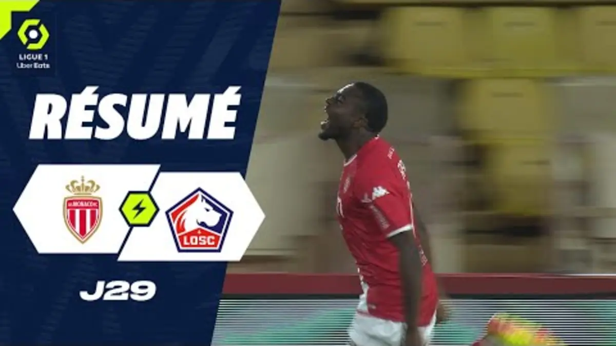 replay de AS MONACO - LOSC LILLE (1 - 0) - Résumé - (ASM - LOSC) / 2023-2024