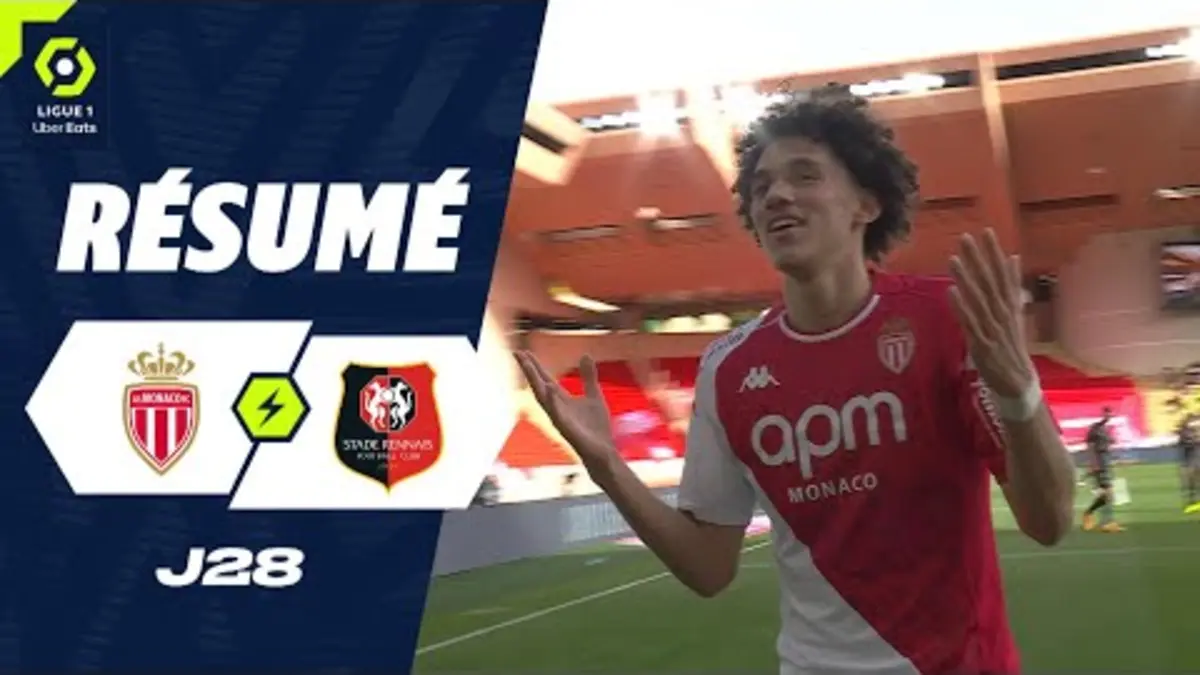 replay de AS MONACO - STADE RENNAIS FC (1 - 0) - Résumé - (ASM - SRFC) / 2023-2024