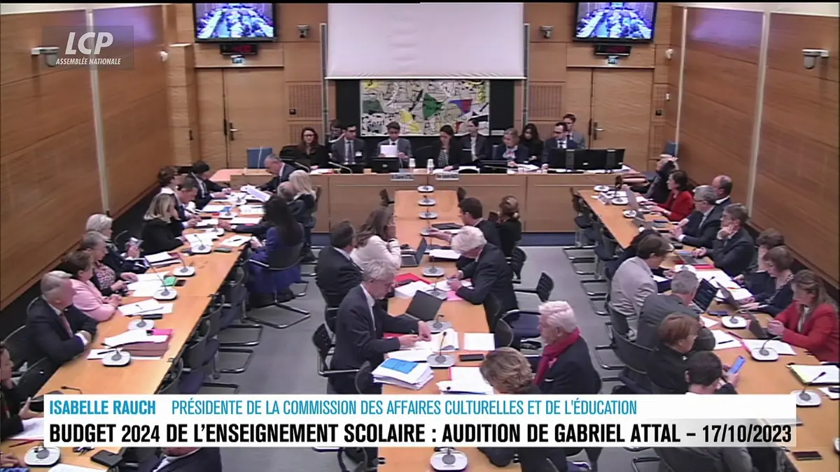 replay de Audition à l'Assemblée nationale - Crédits de l'enseignement scolaire : Gabriel Attal auditionné