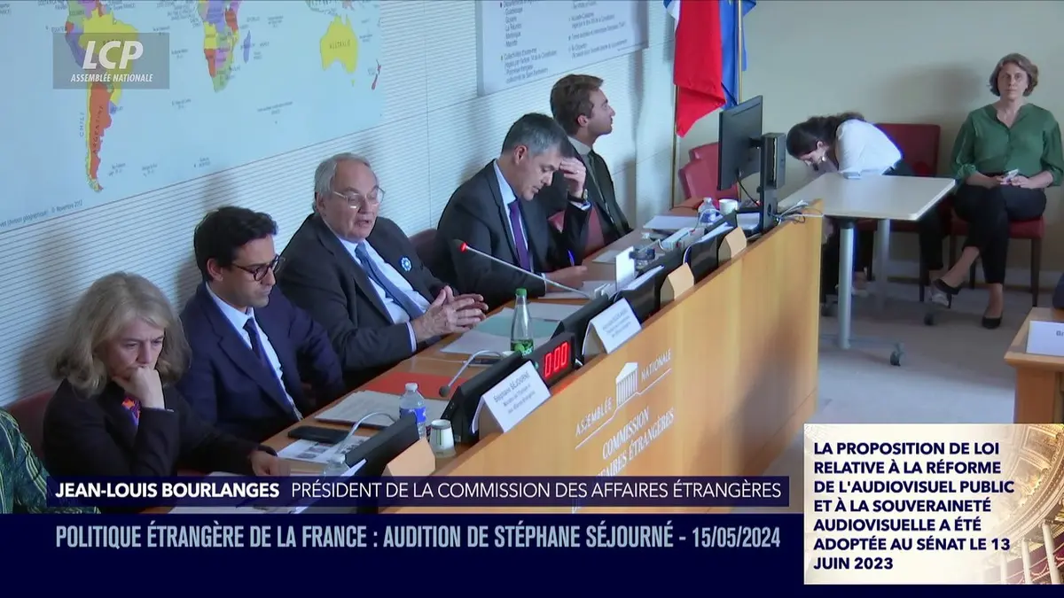 replay de Audition à l'Assemblée nationale - Diplomatie française : audition du ministre de l'Europe et des Affaires étrangères - 15/05/2024