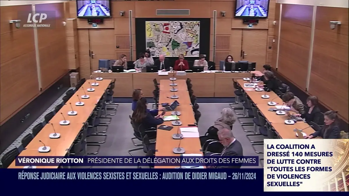 replay de Audition à l'Assemblée nationale - Réponse judiciaire aux violences sexistes et sexuelles : audition de Didier Migaud - 26/11/2024