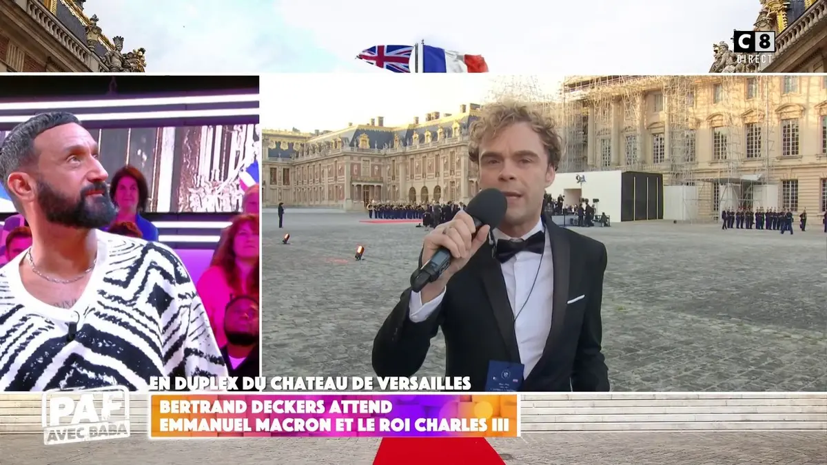 replay de Bertrand Deckers en duplex du château de Versailles pour rencontrer le Roi Charles III !