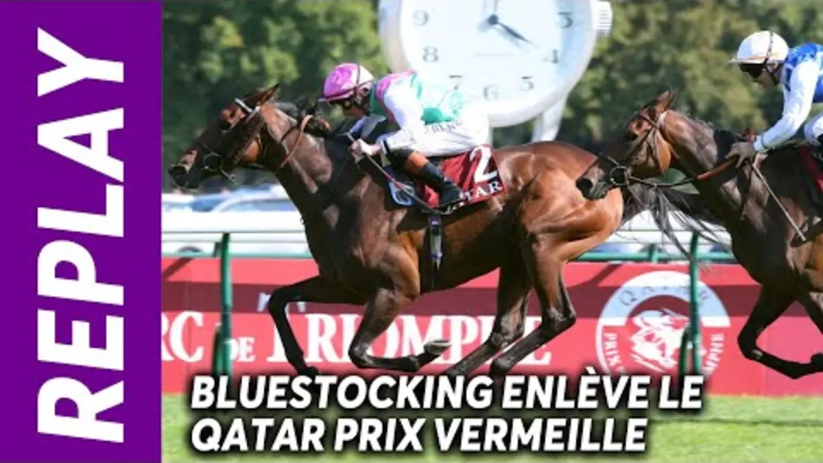 replay de BLUESTOCKING ENLÈVE LE QATAR PRIX VERMEILLE À PARISLONGCHAMP - GROUPE 1