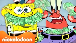 Bob l'éponge | M. Krabs SE ROULE dans du liquide pendant 60 minutes d'affilée ? | Nickelodeon