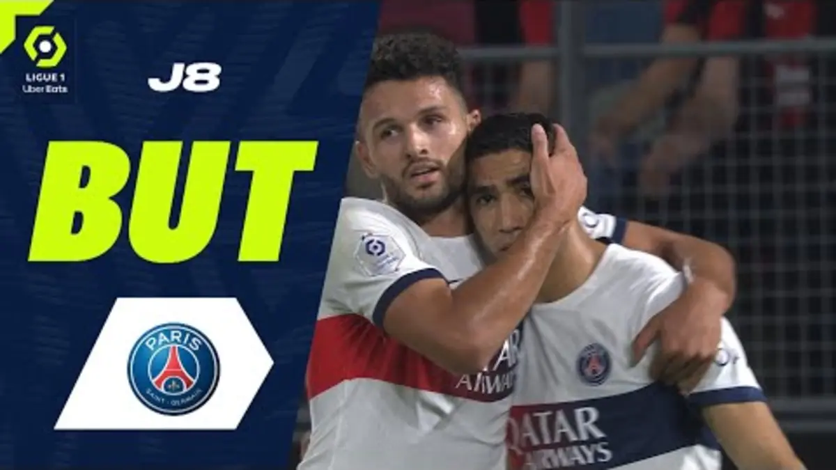 replay de But Achraf HAKIMI (36' - PSG) STADE RENNAIS FC - PARIS SAINT-GERMAIN (1-3) 23/24