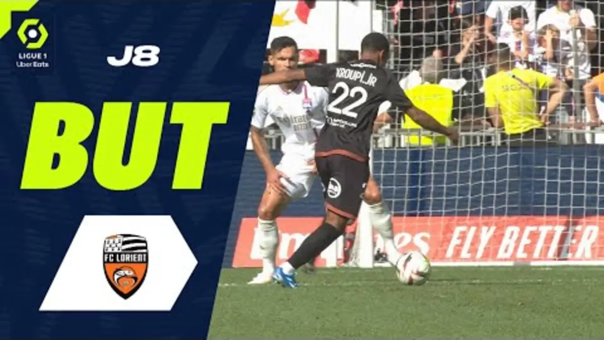 replay de But Eli Junior KROUPI (16' - FCL) OLYMPIQUE LYONNAIS - FC LORIENT (3-3) 23/24