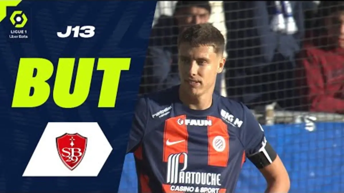 replay de But Maxime ESTEVE (20' csc - SB29) MONTPELLIER HÉRAULT SC - STADE BRESTOIS 29 (1-3) 23/24