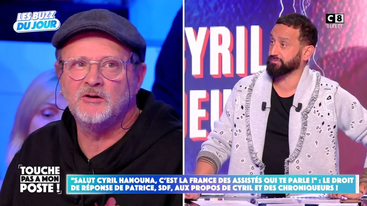 replay de "C’est la France des assistés qui te parle" : le droit de réponse de Patrice, SDF, à Cyril Hanouna
