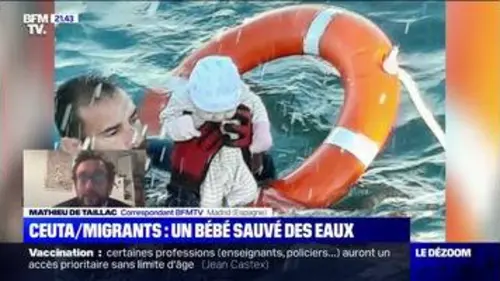 replay de Ceuta/Migrants: Un bébé sauvé des eaux - 20/05