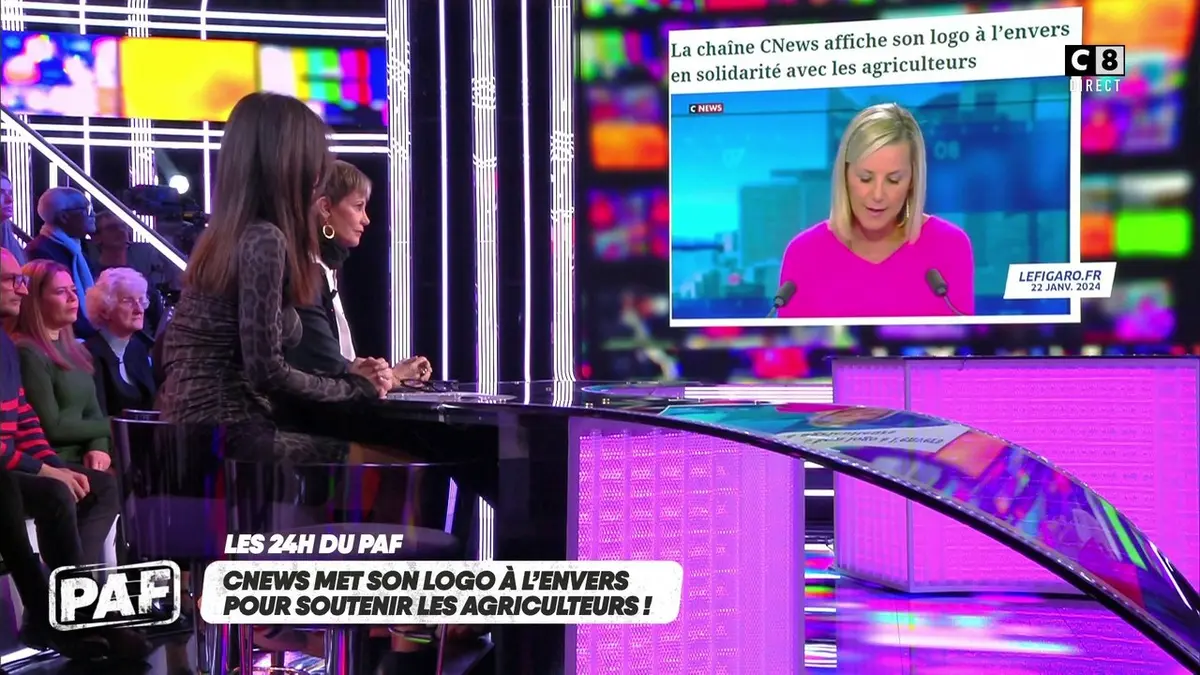 replay de CNews met son logo à l’envers pour soutenir les agriculteurs