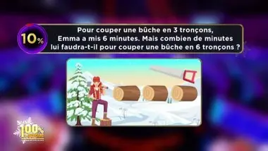 Combien de minutes faut-il pour couper une bûche en 6 tronçons ?