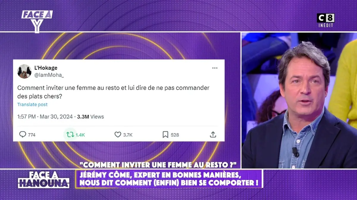 replay de Comment inviter une femme au resto ? Jérémy Côme, expert en bonnes manières explique tout !