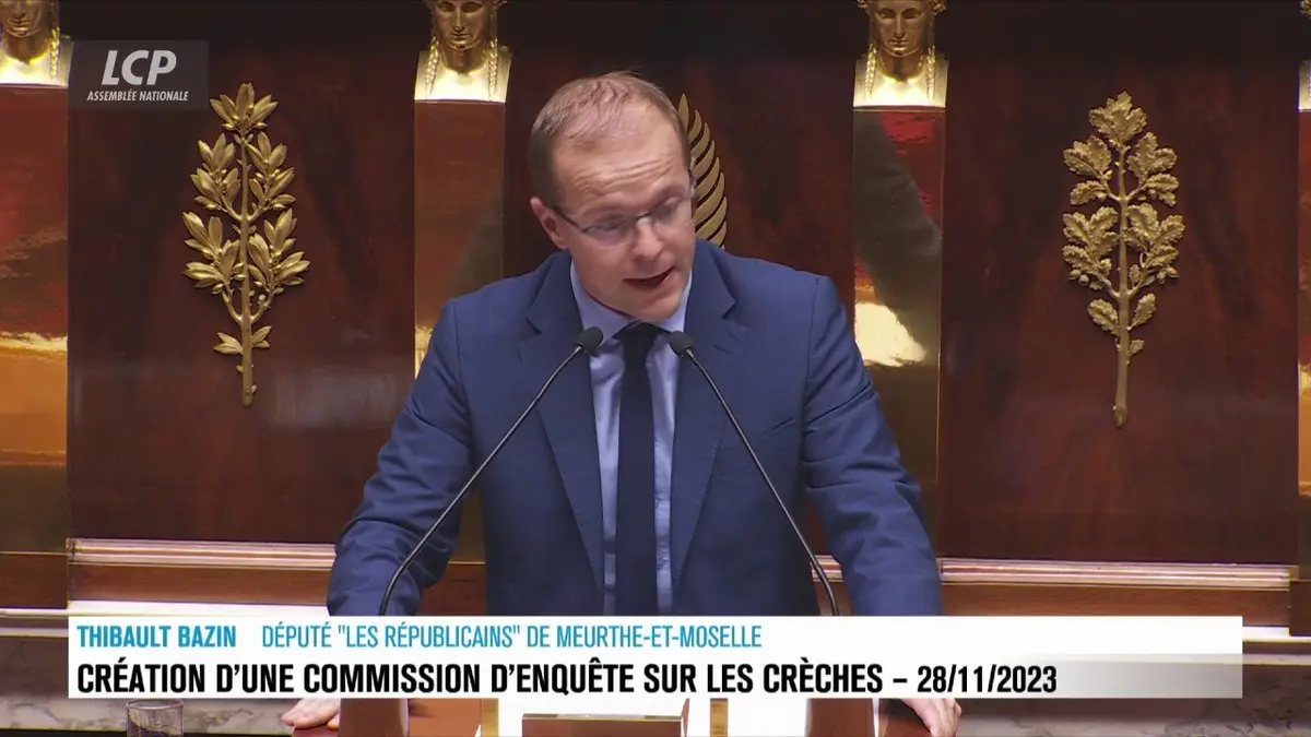 replay de Commission d'enquête sur les crèches : "Non au présupposé que tout acteur privé serait mal attentionné", lance Thibault Bazin