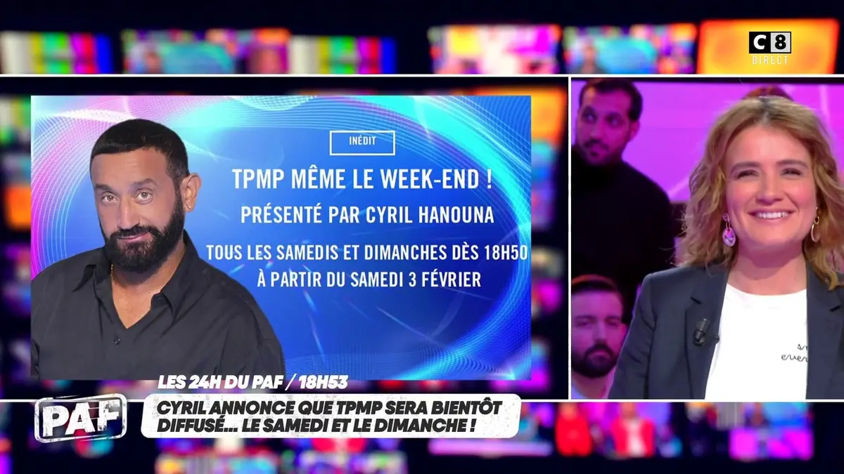 replay de Cyril annonce que TPMP sera bientôt diffusé le samedi et le dimanche !