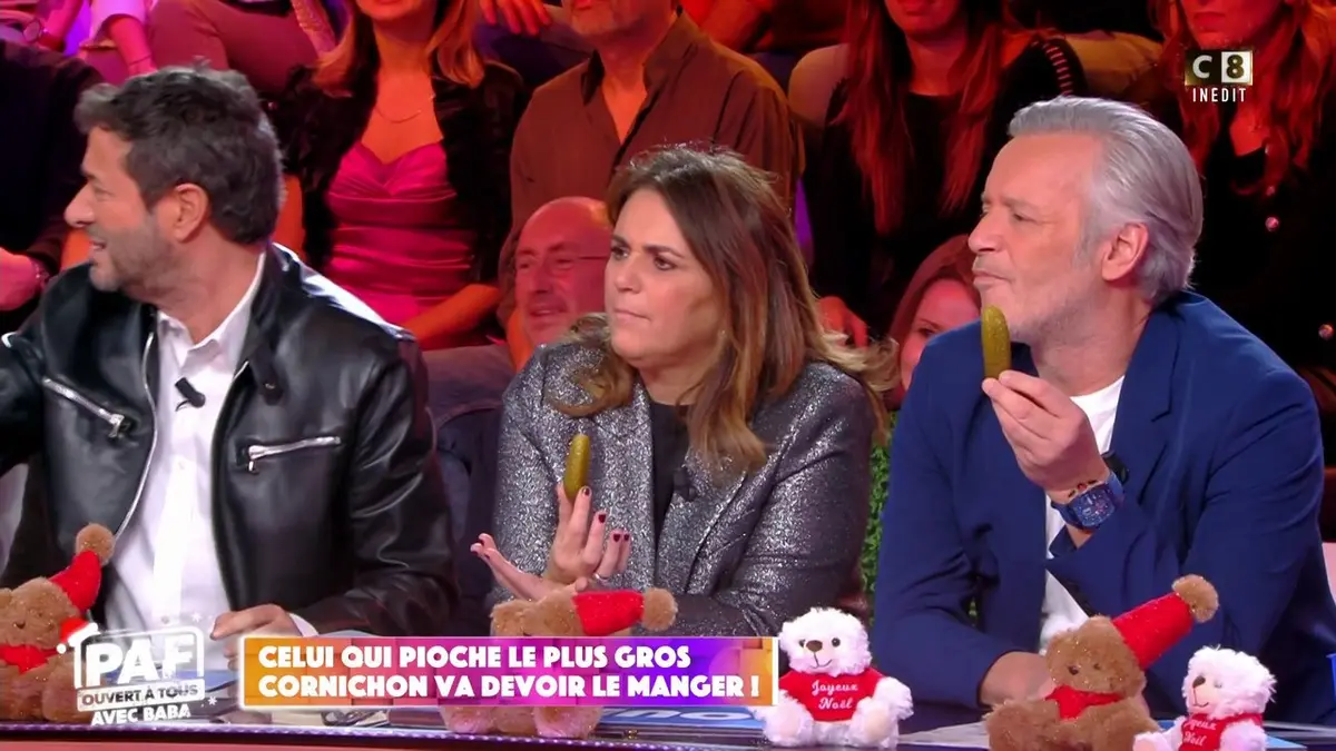 replay de Cyril Hanouna invente un jeu, quel chronique devra manger les cornichons de Polska ?!