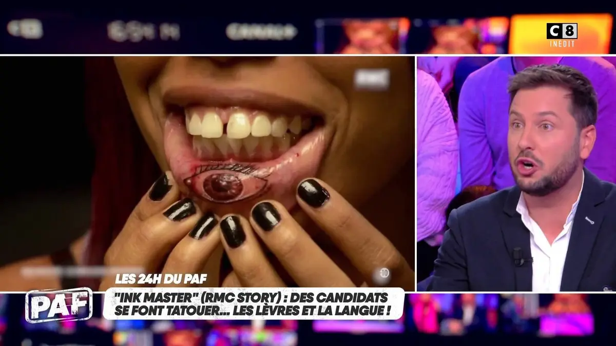 replay de Des candidats de « Ink Master » se font tatouer les lèvres et la langue !