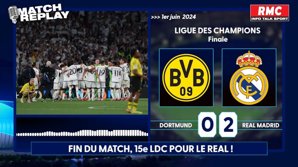 replay de Dortmund 0-2 Real Madrid : 15e Graal européen pour les Merengue… le goal replay du match