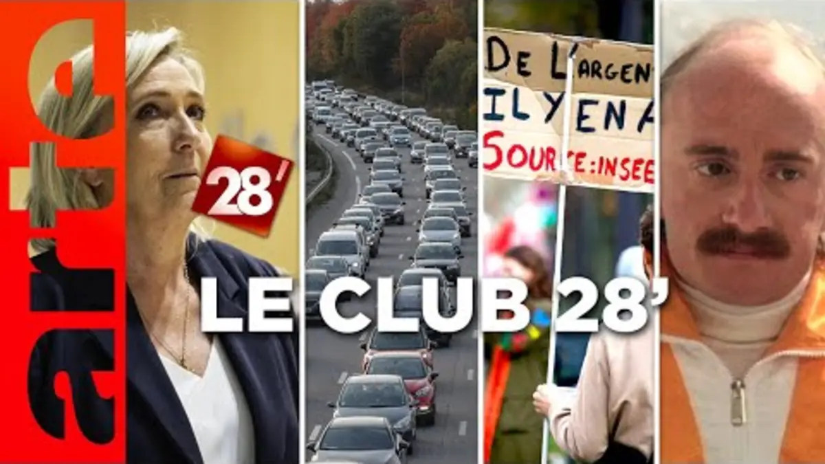 replay de Économies budgétaires, Marine Le Pen vs la justice, Michel Blanc : le Club | 28 minutes | ARTE