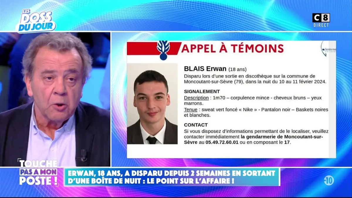 replay de Erwan, 18 ans, disparu depuis 2 semaines en sortant en boite : le point sur l'affaire
