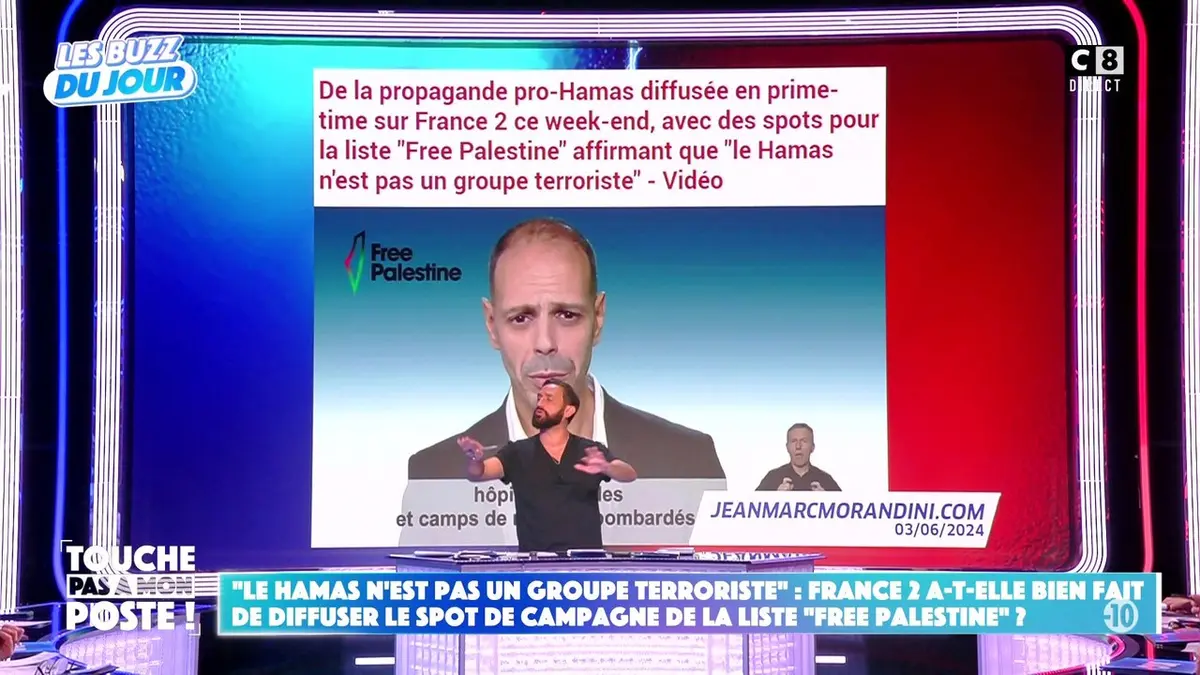 replay de France 2 a-t-elle bien fait de diffuser le spot de campagne de la liste "Free Palestine" ?